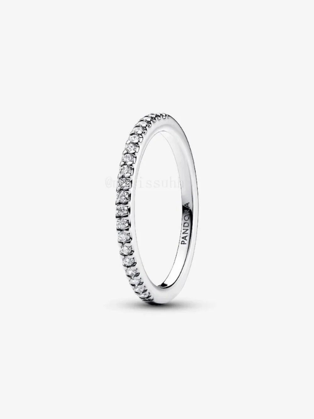 Pandora Silver Pavé Stackable Ring - White Crystals